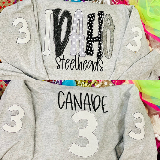 CUSTOM Embroidered Hockey Team Tee/Sweatshirt