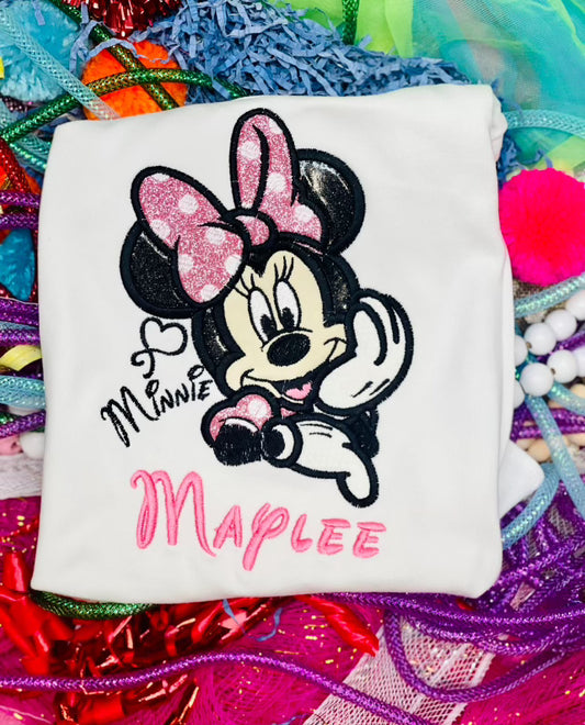 Custom Embroidered Mouse Theme Birthday Shirt