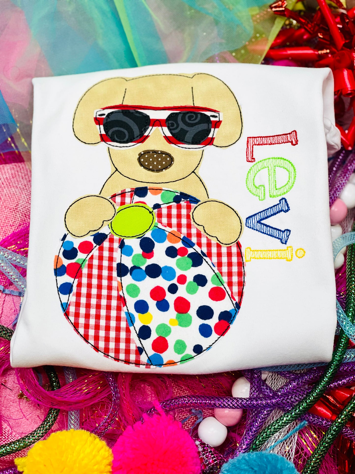 Custom Embroidery Beach Ball Shirt