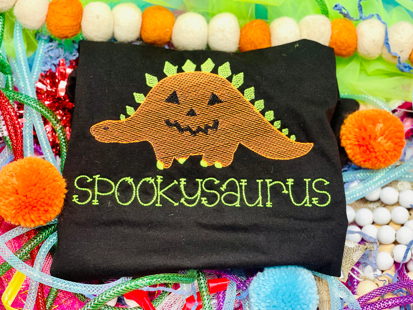 Custom Embroidery Spookysaurus Shirt
