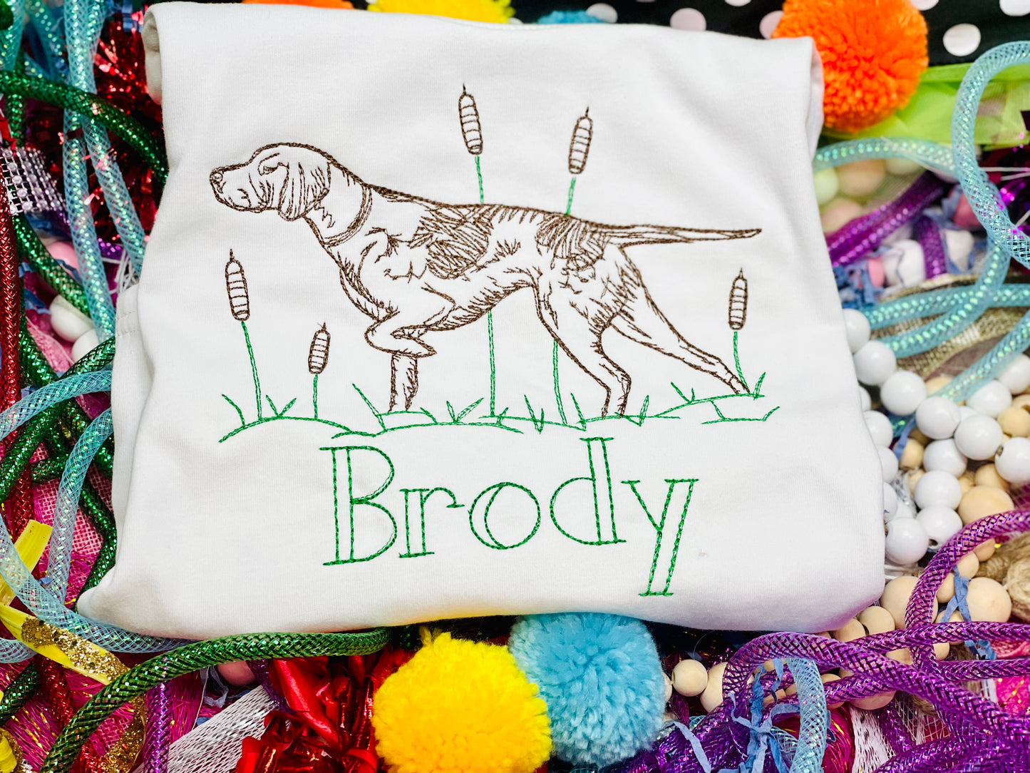 Custom Embroidery Hunting Dog Shirt