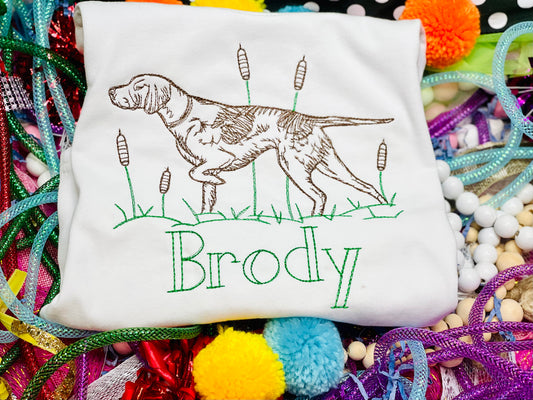 Custom Embroidery Hunting Dog Shirt