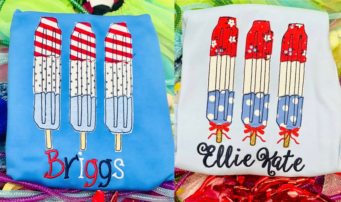 Custom Embroidery Popsicle Shirt
